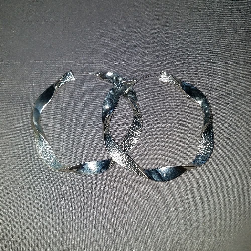 Silver Large Hoop Earrings